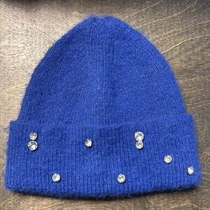 Blue hat with rhinestones
